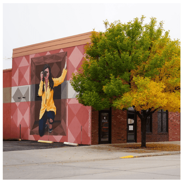Mural on the side of the Pure Medical Aesthetics Building